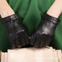 Frauen Schaffell Frühling Leder Handschuhe mit Seide Futter für das Fahren